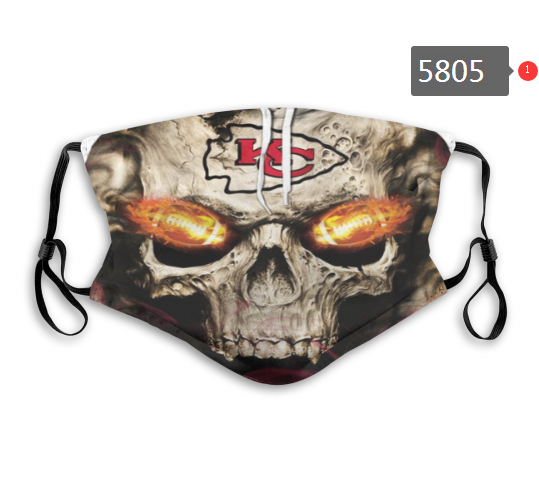 2020 NFL Kansas City Chiefs #8 Dust mask with filter->nfl dust mask->Sports Accessory